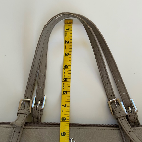 Tory Burch Leather York Tote Grey Saffiano Leather Purse - Picture 15 of 16